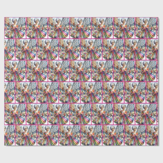 シティースタイリッシュウーマンショッパー ラッピングペーパー (フラット)