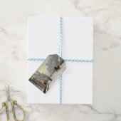 シティービクトリアンクリスマス通りシーン ギフトタグ (より糸つき)