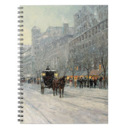 シティービクトリアンクリスマス通りシーン ノートブック