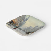 シティービクトリアンクリスマス通りシーン ペーパープレート (傾斜あり)