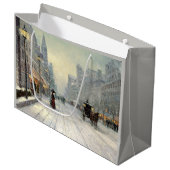 シティービクトリアンクリスマス通りシーン ラージペーパーバッグ (正面アングル)