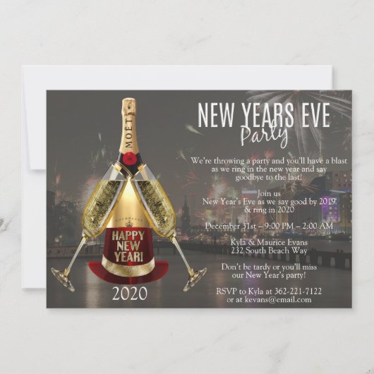 シティーファイアエレガントワークスニューイヤーイブパーティー 招待状 (正面)