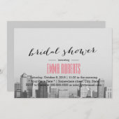 シティーモダンスカイラインの目的地ブライダルシャワー 招待状 (正面/裏面)
