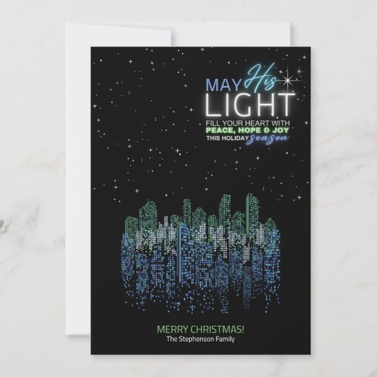 シティーモダンスケープ宗教的クリスマスカード 招待状 (正面)