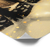 シティーライト冬の男が歩道で黒に ポスター (角)