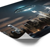 シティー飛んでいる上のソーサー ポスター (角)