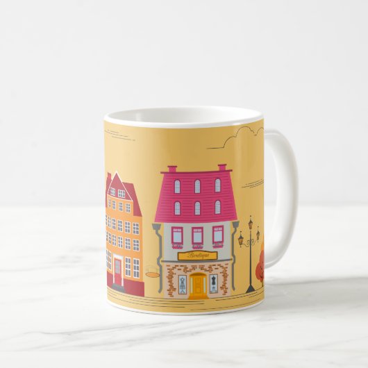 シティー魅力的通りイラストレーションマグ コーヒーマグカップ (正面右)