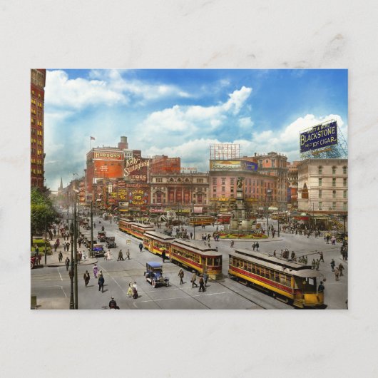 シティー – デトロイトMI – モーターシティー1917 ポストカード (正面)