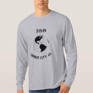 シティ州郵便番号グローブワールドマップ Tシャツ
