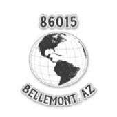 シティ州郵便番号グローブ世界地図ステッカー シール (正面)