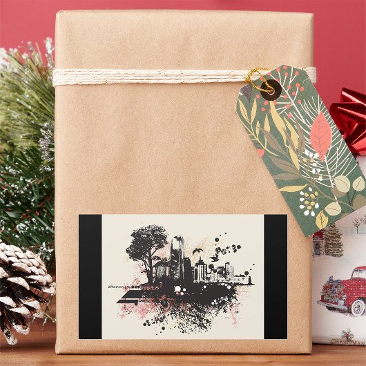 シティ建物スケッチシール 長方形シール