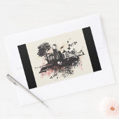 シティ建物スケッチシール 長方形シール