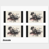 シティ建物スケッチシール 長方形シール (シート)