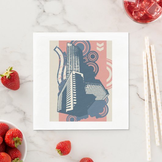 シティ抽象芸術紙ナプキンス スタンダードランチョンナプキン