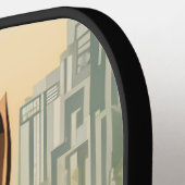 シティ虎猫パーソナライズされたピックボールパドル ピックルボールラケット (左詳細)