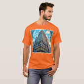 シティ超高層ビルアート Tシャツ (正面フル)