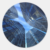 シティ超高層ビルステッカー ラウンドシール (正面)