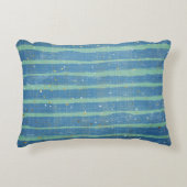 シティ通りと金ゴールド星ストライプの、青 アクセントクッション (正面)