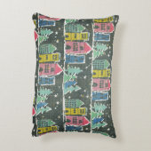 シティ通りと金ゴールド星ストライプの、青 アクセントクッション (裏面(縦))