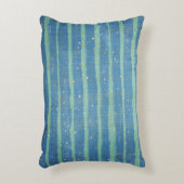 シティ通りと金ゴールド星ストライプの、青 アクセントクッション (正面(垂直))