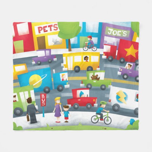 シティ通り フリースブランケット (正面(横))