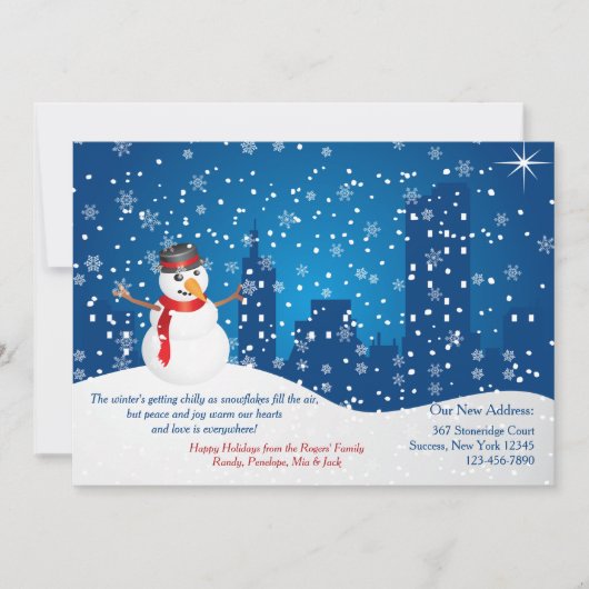 シティ雪だるまホリデームービングアナウンス シーズンカード (正面)