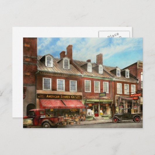 シティ – イーストンMD - 1936年のアメリカの生活の一片 ポストカード (正面/裏面)