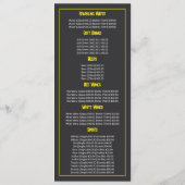 シティ サンライズ, レストラン スリムライン メニュー (裏面)