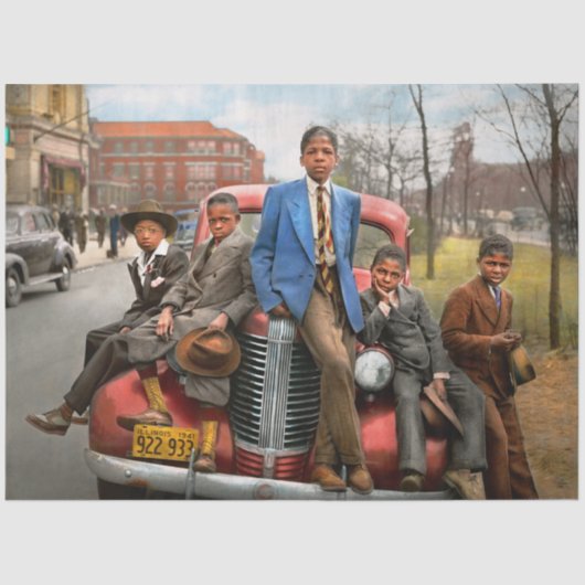 シティ – シカゴ，イリノイ州 – 私と少年1941 薄葉紙 (正面)