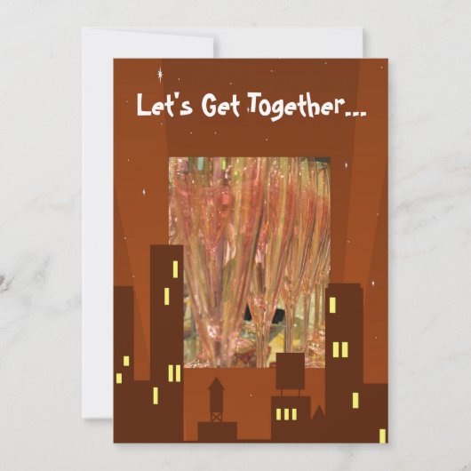 シティ ライツ ディナー パーティーのドリンクの招待状 招待状 (正面)