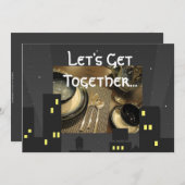 シティ ライツ ディナー パーティーの招待状 招待状 (正面/裏面)