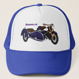 シデカーパープルバイクイラストレーション キャップ
