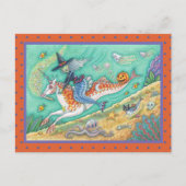 シデサドルウィッチマーメイド、ユニコーンマーホースファンタジー ポストカード (正面)
