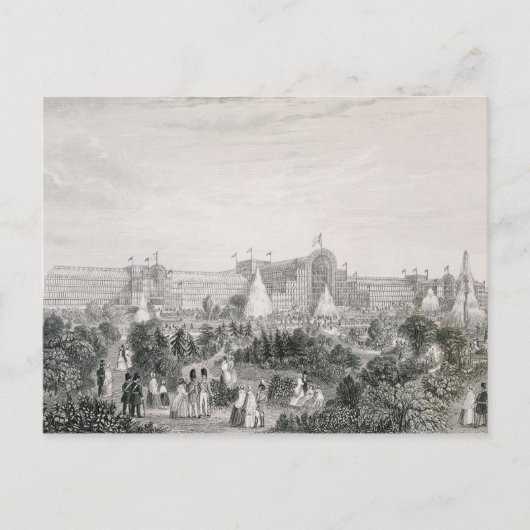 シデナムの新しいクリスタルパレス、ラ彫り ポストカード (正面)