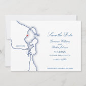 シトゥートハーバーマサチューセッツの地図エレガントな結婚式 セーブザデート (正面)