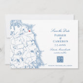 シトゥートMAマップエレガントネイビーブルーQRコード セーブザデート (正面)