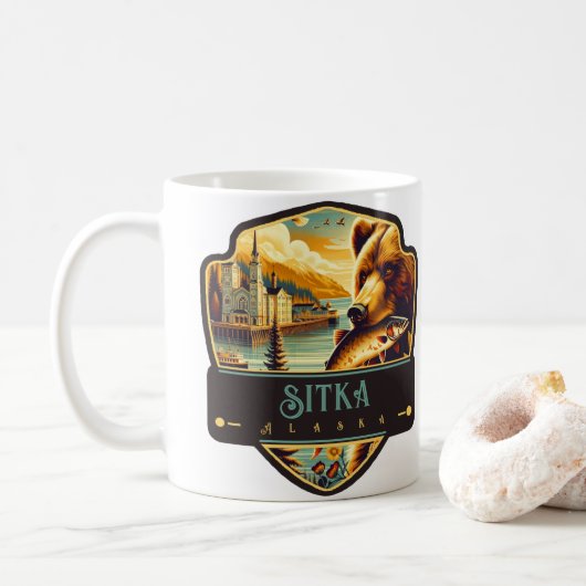 シトカ、アラスカ | ビンテージ コーヒーマグカップ (ドーナツ)
