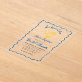 シトラスお洒落メインスクイーズファンキーブライダルシャワー アクリル招待状 (レイダウン)