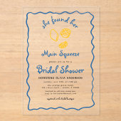 シトラスお洒落メインスクイーズファンキーブライダルシャワー アクリル招待状 (正面)