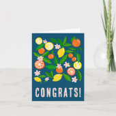 シトラスお祝いカスタムカラフルおめでとう カード (正面)