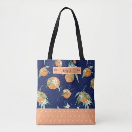 シトラスかわいこちゃんオレンジフローラネービ最高のーマザーエバー トートバッグ