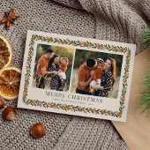 シトラスかわいらしフレーム水平5フォトクリスマス シーズンカード