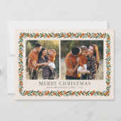 シトラスかわいらしフレーム水平5フォトクリスマス シーズンカード (正面)