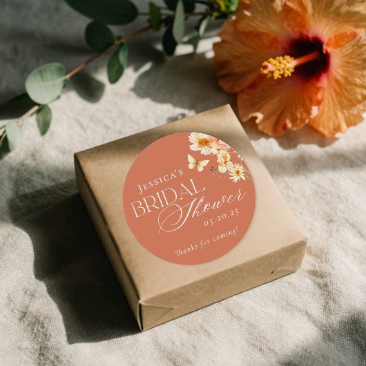 シトラスとフラワーのブライダルシャワー ラウンドシール