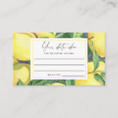 シトラスアイディア – 日付の夜のレモン\日付の瓶 エンクロージャーカード (正面)