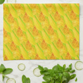 シトラスイエローの植物画 キッチンタオル (折り畳み)
