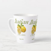 シトラスイタリアンソウルレモンフルーツアートヴィンテージ カフェラテマグ (左アングル)