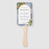 シトラスイタリアンタイル結婚式プログラムファン ハンドファン (正面)