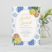 シトラスイタリアンブルータイルシモダンックブライダルシャワー 招待状 (スタンド正面)