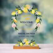 シトラスイタリアンレモンリースブルーブライダルシャワー アクリルサイン (ニュートラル)